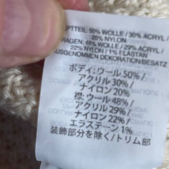 J. Crew Wool Blend Cable Knit Turtleneck Ruffle Trim Sweater Sz XXS - Picture 5 of 6